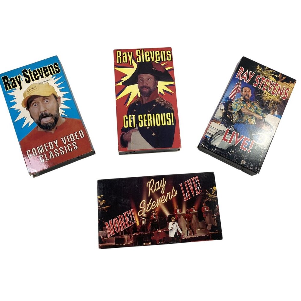Ray Stevens VHS Tape Lot Live More Live Get Serious Comedy Video Classics Qty 4